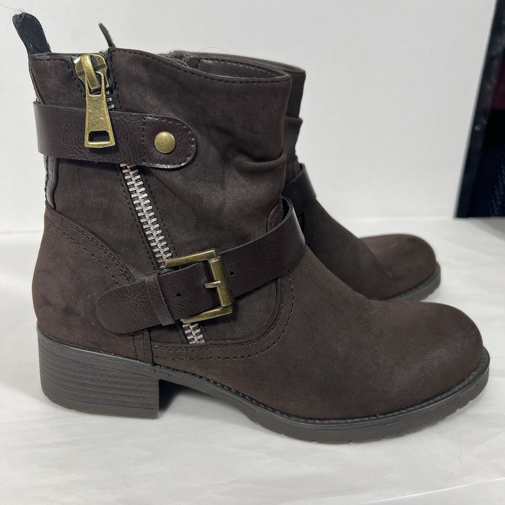 Dunes‎ Dark Brown Soft Leather Ankle Boots Women's Size 8.5